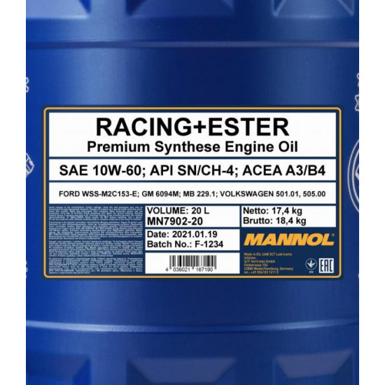 Racing Ester 10W-60 Sintético – Mannol - Foto 6